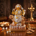 Premium Metallic Silver & Gold Maa Durga Idol Statue