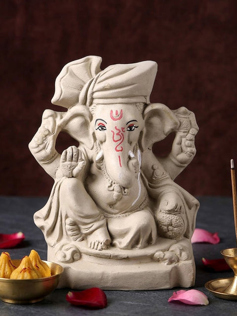 7 Inch Elegant Eco-Friendly Ganesha Idol in Traditional Pheta | India’s Largest Pooja Accessories Brand – www.satvikstore.in
