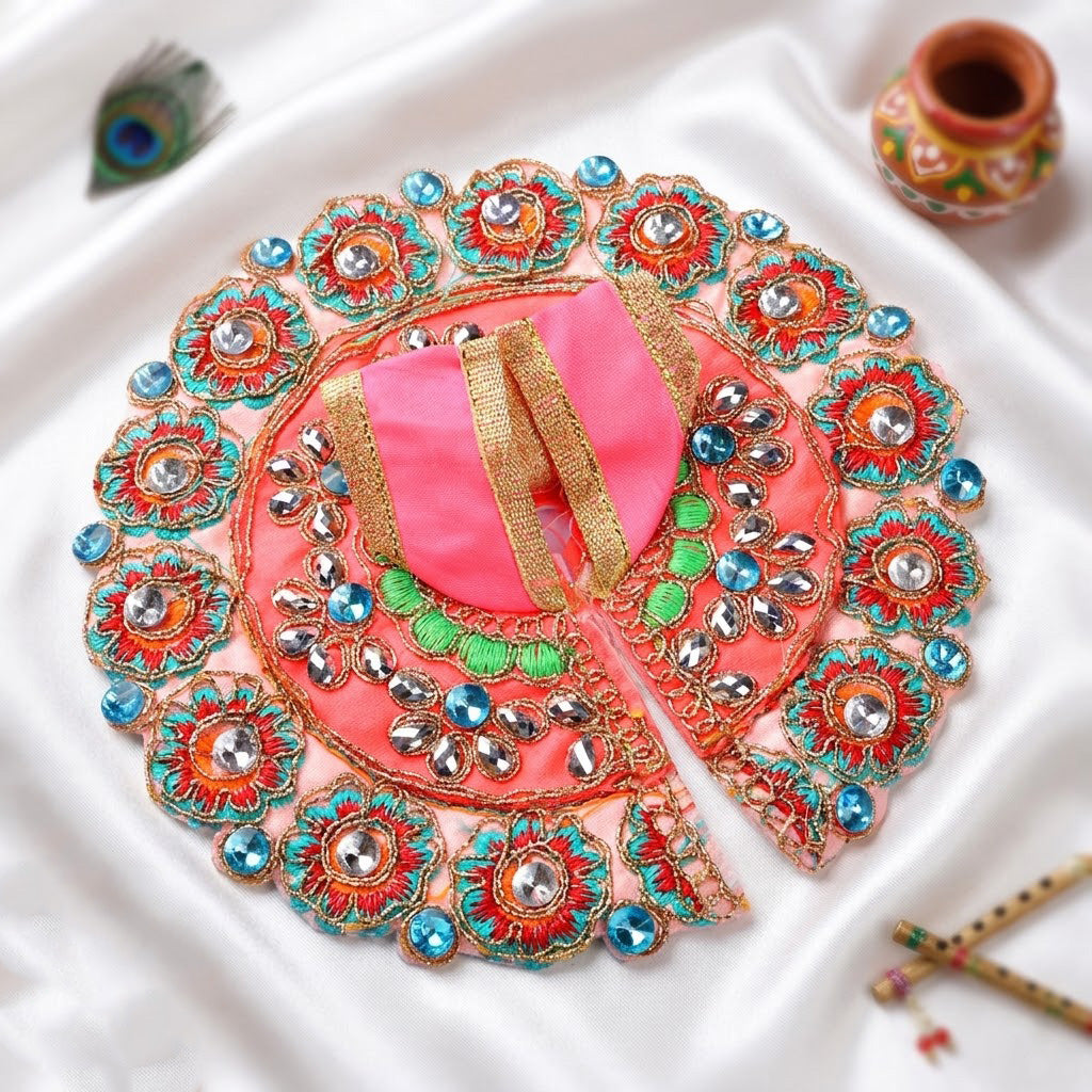 Size No.2 Premium Color Stones Work Laddu Gopal Festive Dress