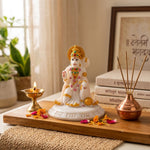 Premium White Marble Dust Hanuman Ji Statue