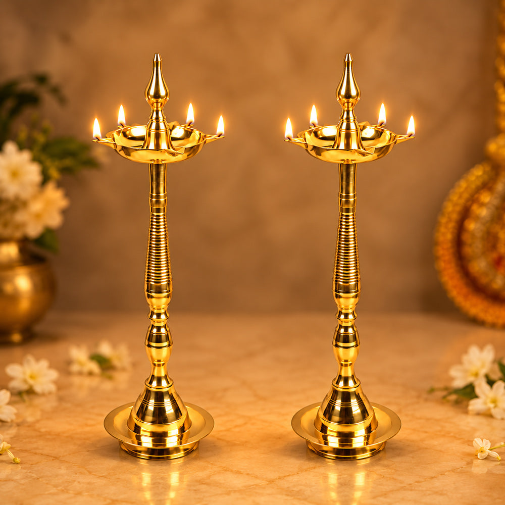24 Inch Brass Kerala Diya Samai Lamp