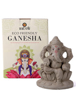 6 Inch Natural Eco Friendly Ganesha Idol Seated on Lotus Base