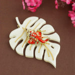 Elegant Classic Finish Ganesha On Leaf Wall Hanging