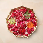 Metal Lotus Shape Urli for Decor With Floating Diya