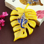 Elegant Classic Finish Ganesha On Leaf Wall Hanging