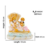 Beautiful Vishnu Ji and Mata Laksmi White Statue
