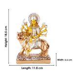 Premium Silver & Gold Maa Durga Resin Statue