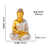 Meditating Gold & Silver Buddha Resin Statue