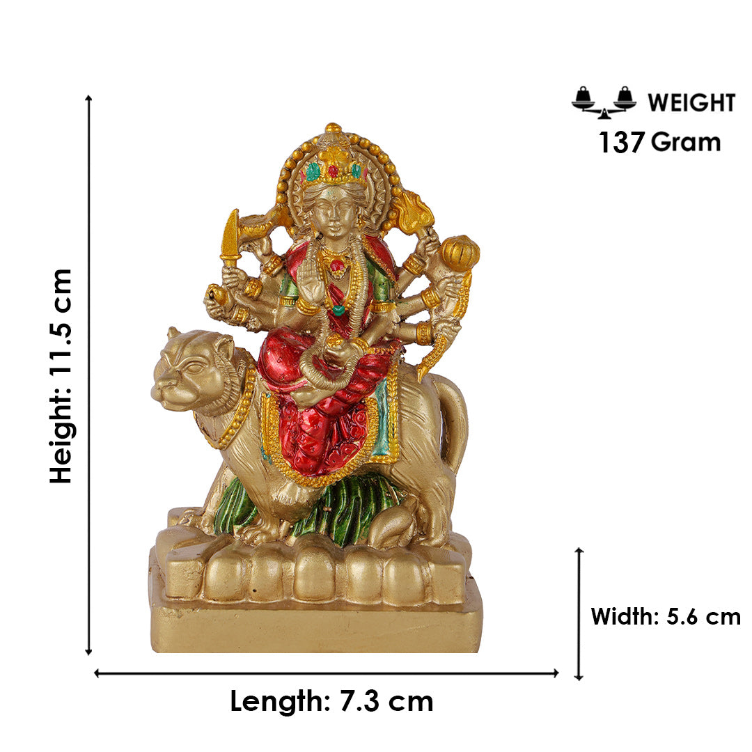 Premium Gold & Crimson Maa Durga Resin Statue