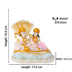 Beautiful Vishnu Ji and Mata Laksmi White Statue