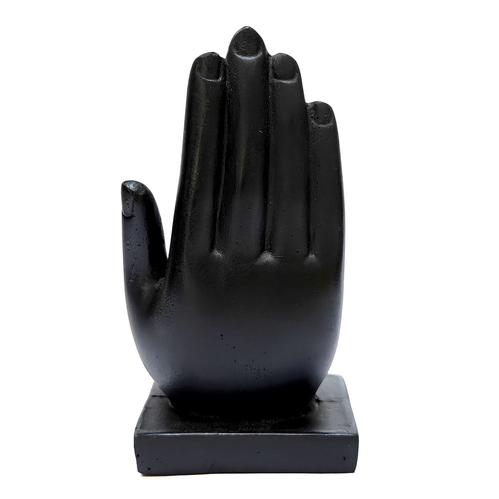 4 Inch Palm Buddha Black & Gold Hand Statue