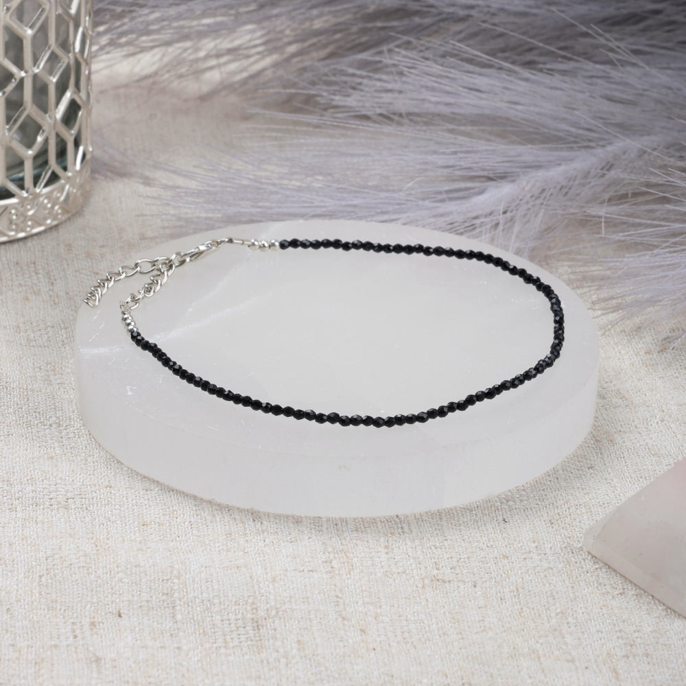 Black Onyx Anklet Stylish Spiritual Wear