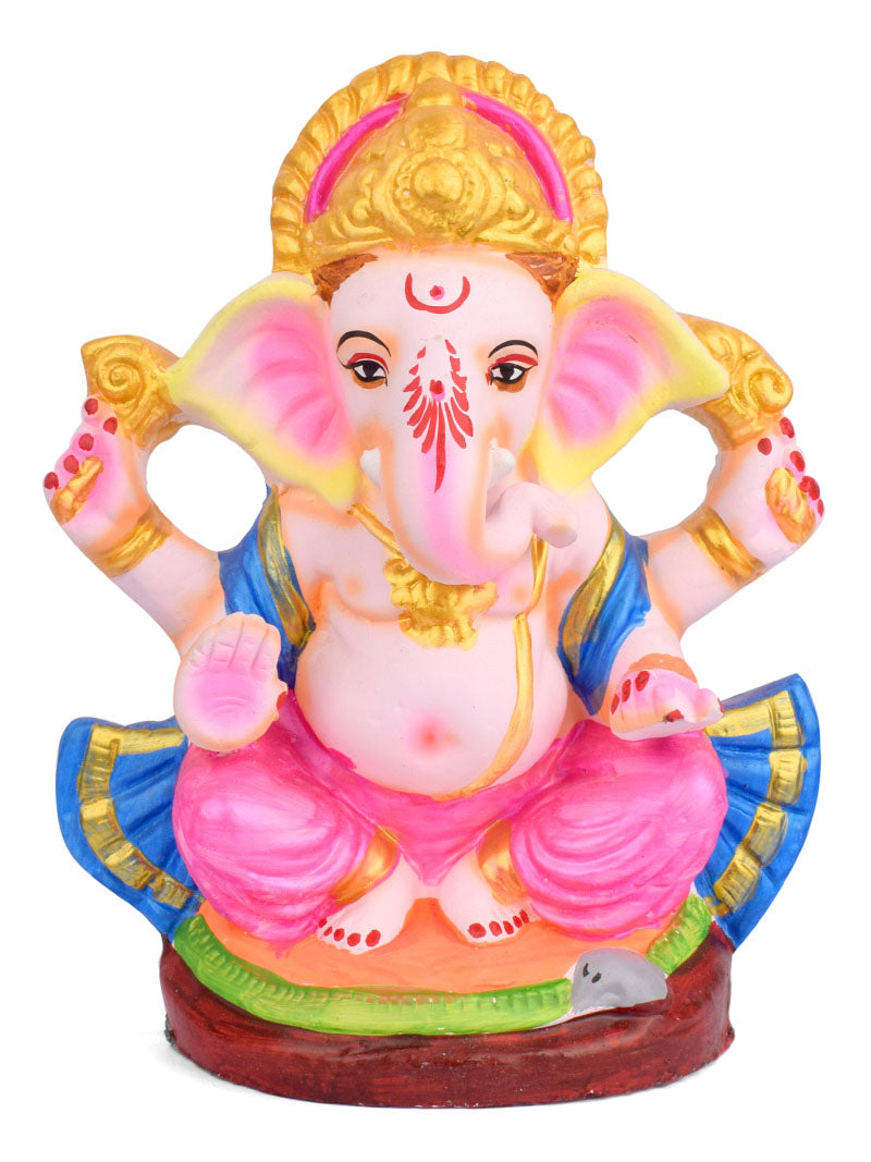 10 Inch Colorful Eco-Friendly Ganpati Idol