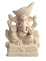 Plain 11 Inch Padmasana Ganpati With Mavala Pagdi