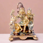 7.5 Inch Elegant Brass Shiva Family Statue