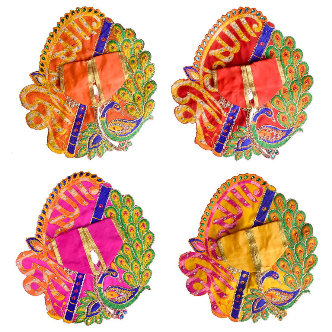 Multicolor Peacock Design Dresses for Laddu Gopal | Sizes 0 to 6