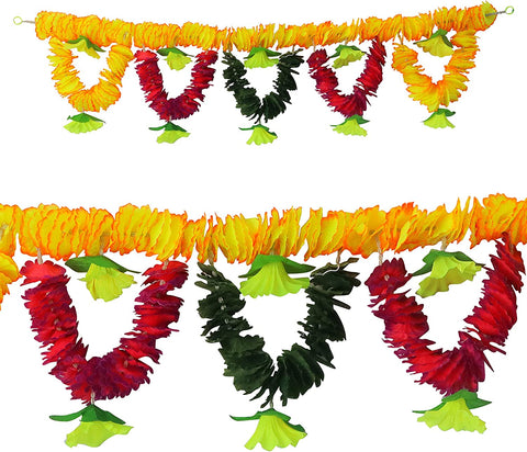 Artificial Flower Bandarwal for Door Decoration – Floral Toran Design-5 with colorful artificial flowers and traditional embellishments, ideal for festive doorways and pooja spaces. India’s Largest Pooja Accessories Brand – www.satvikstore.in