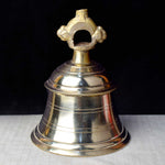 4.7 Inch Authentic Brass Temple Bell with traditional design and rich sound, ideal for mandir use, daily pooja, and spiritual rituals at home  No.1 Brass Idol Store www.satvikstore.in 