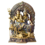 11.8 Inch Handcrafted Brass Shiv Parivaar Statue