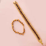 Gold Plated Rudraksha Bracelet with Premium IGP Coating (Combo)