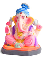 8 Inch Colorful Eco-Friendly Ganesha Idol in Sitting Pose