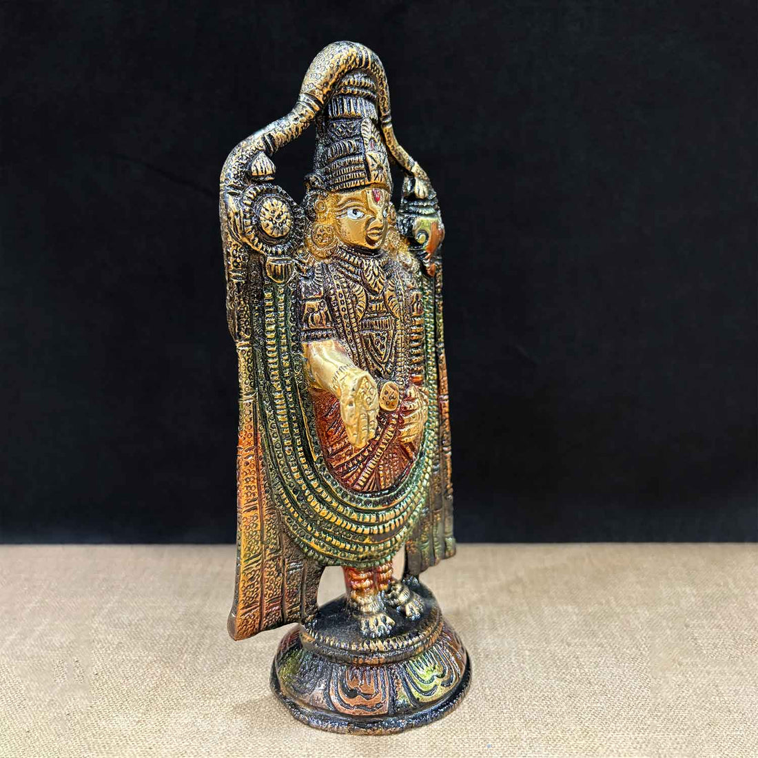 7.5 Inch Alluring Brass Tirupati Balaji Murti