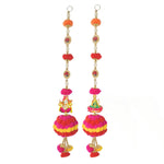 Colorful Pom Pom Wall Hanging with Ganesha & Lakshmi – Pair Decor
