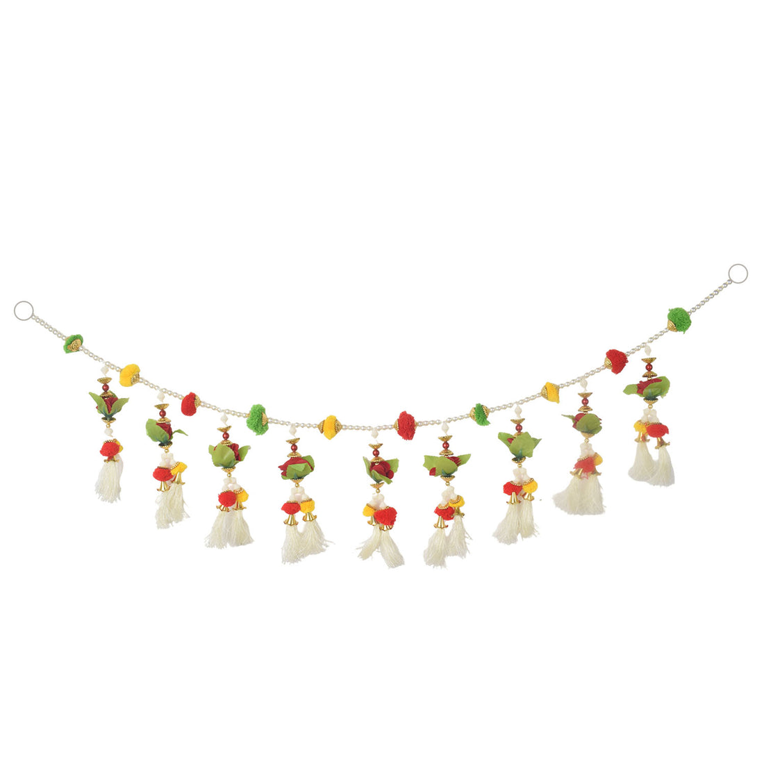 Pom Poms Toran Tassels with flowers - Festive Entrance