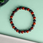 Govt. Certified 8mm Red Sandalwood and Karungali Bracelet