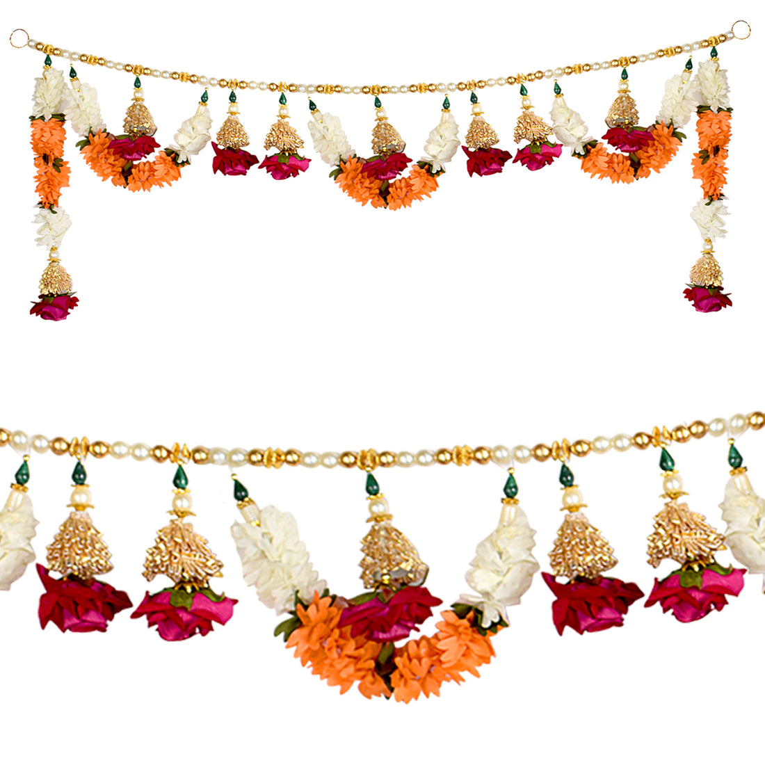 Beautiful Flower Toran with Side Latkans (Color-Assorted)