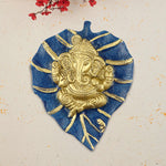 1 Pc Lord Ganesh on Leaf Patta Wall Hanging