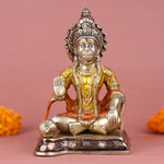 6.4 Inch Pleasant Brass Hanuman Idol – Finely Detailed Statue of Lord Hanuman in a Calm and Powerful Form, Symbolizing Devotion, Strength, and Spiritual Protection for Home or Mandir Decor. No.1 Brass Idol Store www.satvikstore.in 