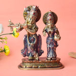 6.7 Inch Sacred Radha Krishna Idol – Beautifully Handcrafted Brass Statue Depicting Radha and Krishna in a Loving Embrace, Symbolizing Eternal Love, Devotion, and Harmony for Home Temple and Spiritual Decor. No.1 Brass Idol Store www.satvikstore.in 