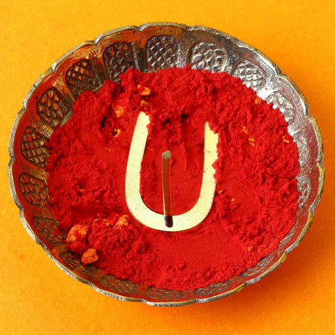 Brass U Shape Tilak Stamp Deity Ornament