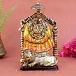 6.8 Inch Brass Vidyavasini Maa Idol with intricate detailing, radiating divine wisdom and strength—perfect for temple setup, home décor, or gifting. No.1 Brass Idol Store www.satvikstore.in 