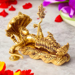 5.3 Inch Brass Vishnu Padmanabha Statue – Exquisitely Crafted Idol of Lord Vishnu Reclining on Sheshnag, Symbolizing Cosmic Balance and Divine Serenity, Ideal for Temple and Spiritual Decor. No.1 Brass Idol Store www.satvikstore.in 
