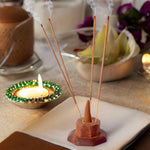 Handcrafted Wooden Standing Incense Holder for Pooja and Home Decor