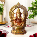 9.4 Inch Brass Lakshmi Ganesha Idol – Traditional Design