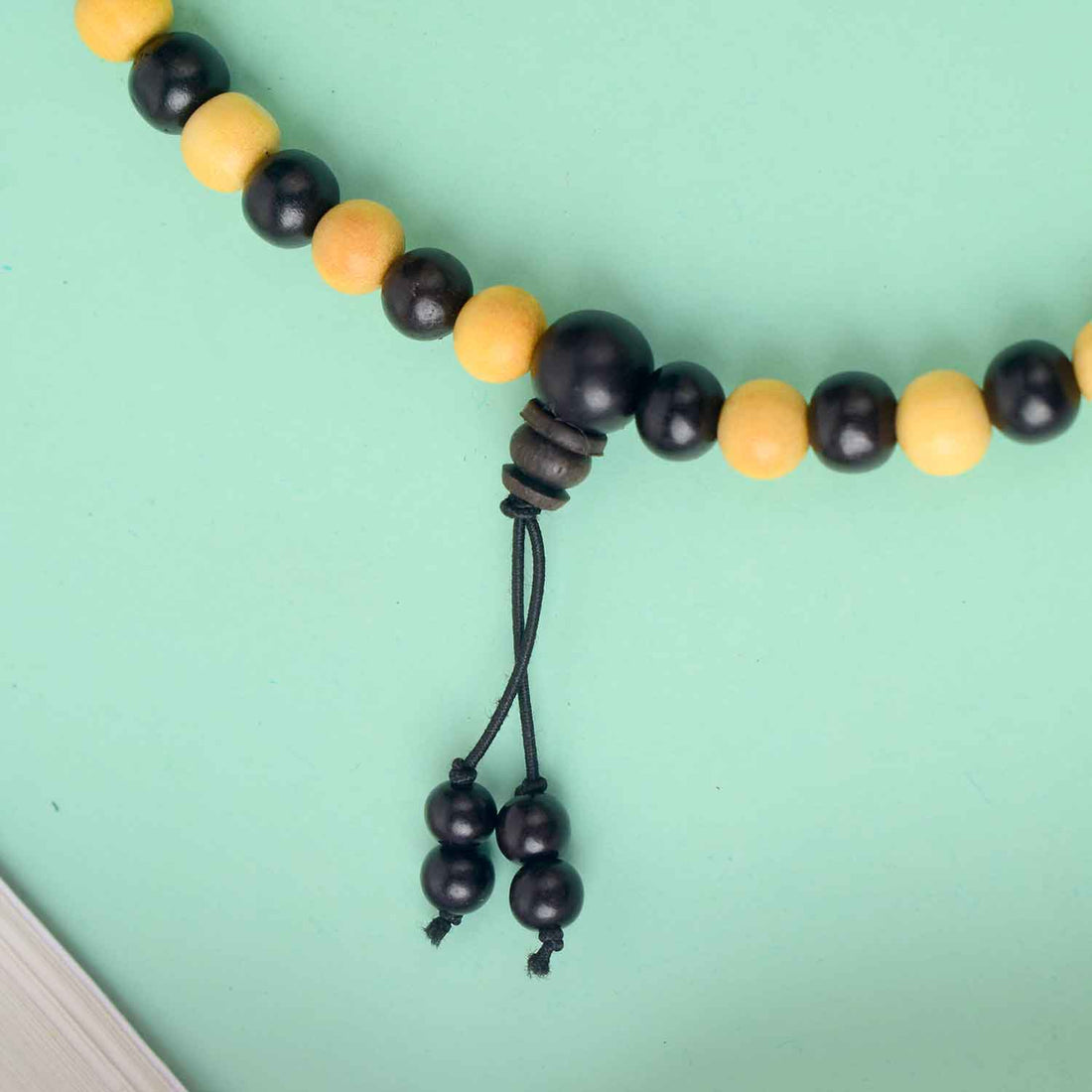 Ebony & White Scented Mala 108+1 Beads Peace & Positivity Govt Certified