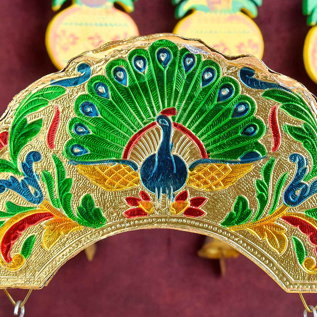 Peacock Frame Meenakari Designed Laddu Gopal Jhula