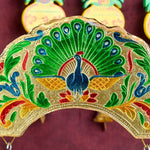 Peacock Frame Meenakari Designed Laddu Gopal Jhula