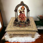 Traditional Splendor: Wooden Chowki Enhanced with Kalash Meenakari