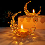 Pure Brass Moon Crystal Diya Pack of 1