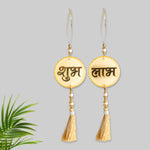Resin Shubh Labh With Tassels Latkans 1Pair For Wall Decoration