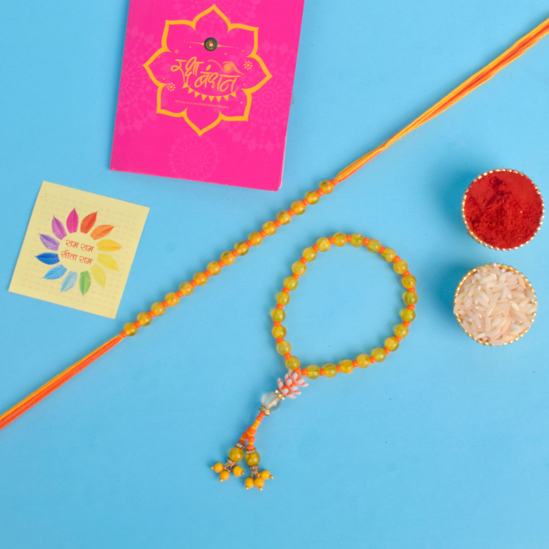 Beautifully handcrafted Bhaiya Bhabhi Rakhi Set. India’s Largest Pooja Accessories Brand – www.satvikworld.com
