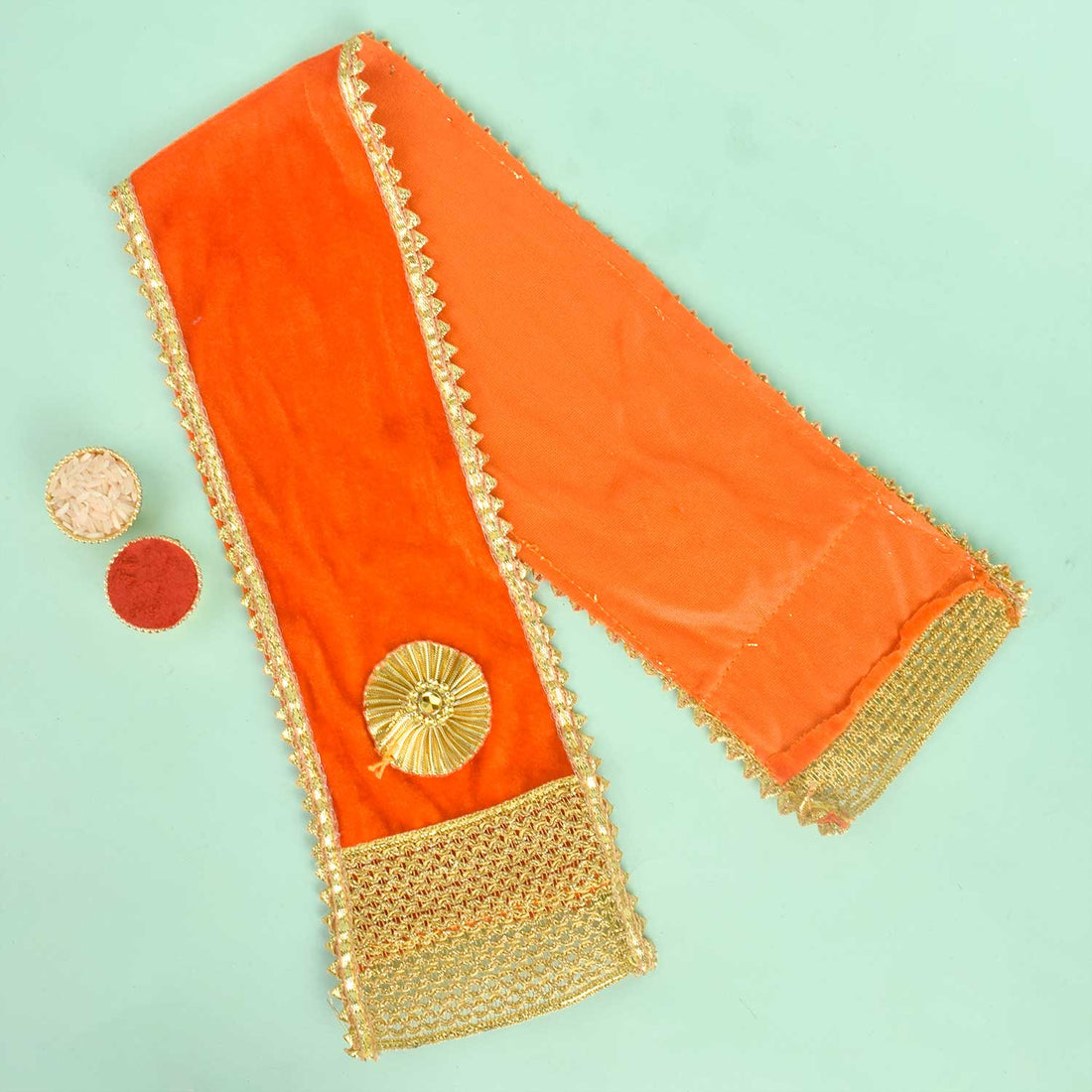 Classic orange Patka Dupatta | India’s Largest Pooja Accessories Brand – www.satvikstore.in