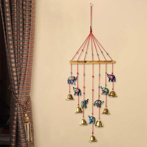 Colorful Elephant Wall Hanging Wind Chimes | Satvikstore.in