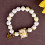 Butterfly Yellow & White Shade Bracelet with Jai Guruji Swaroop Handmade Bracelets