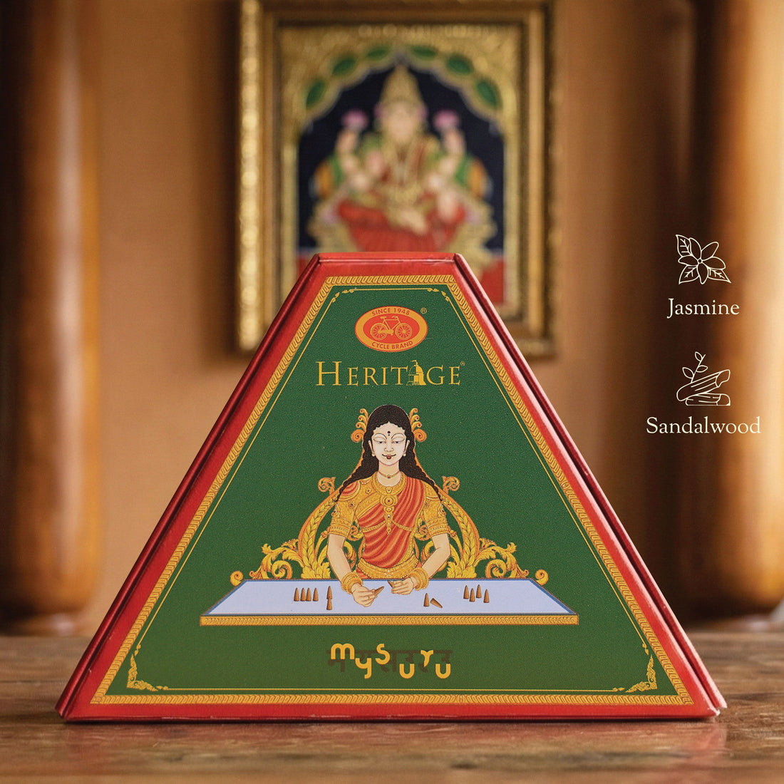 Cycle Heritage Celebration Collection – Signature Temple Incense Cones Inspired by 6 Indian Heritage Art Forms (72 Cones + Free Holder)