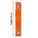 Exclusive Orange Velvet Ganpati Idol Patka with Floral Embellishment